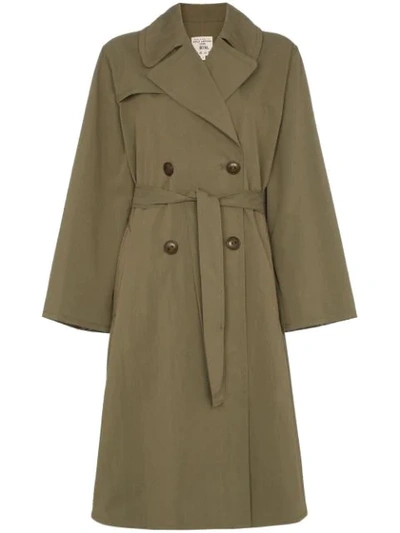 Shop Nili Lotan Belted Trench Coat In Green