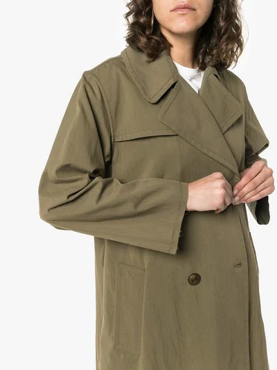 Shop Nili Lotan Belted Trench Coat In Green