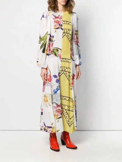 Shop Ganni Printed Maxi Dress In 977 Block Colour