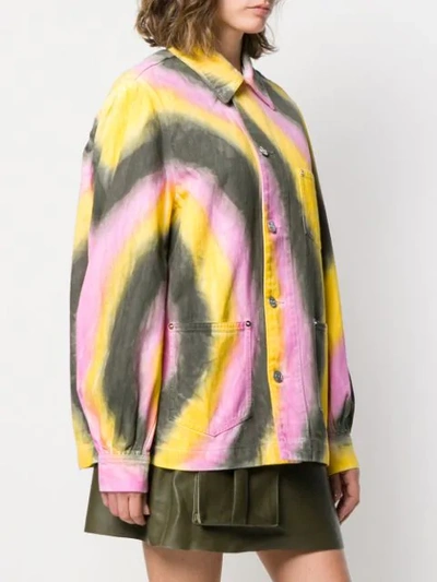 Ganni Tie-dye Denim Jacket In Multi (yellow) | ModeSens
