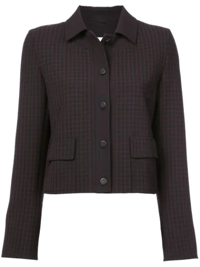 Shop Akris Punto Checked Fitted Jacket - Black