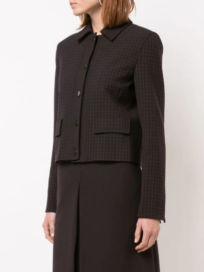 Shop Akris Punto Checked Fitted Jacket - Black