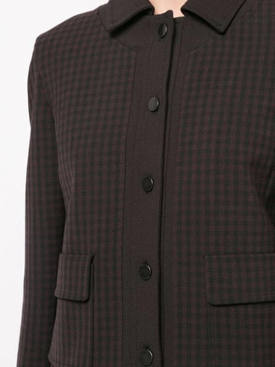 Shop Akris Punto Checked Fitted Jacket - Black