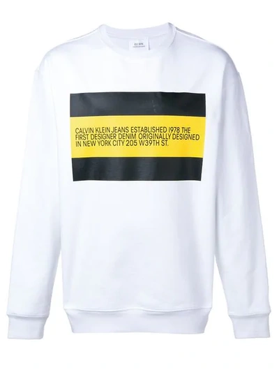 Shop Calvin Klein Jeans Est.1978 Logo Print Sweatshirt In White