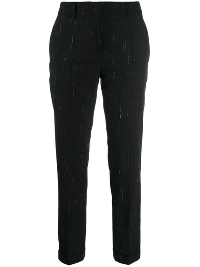 Shop Piazza Sempione Striped Tailored Trousers In Black