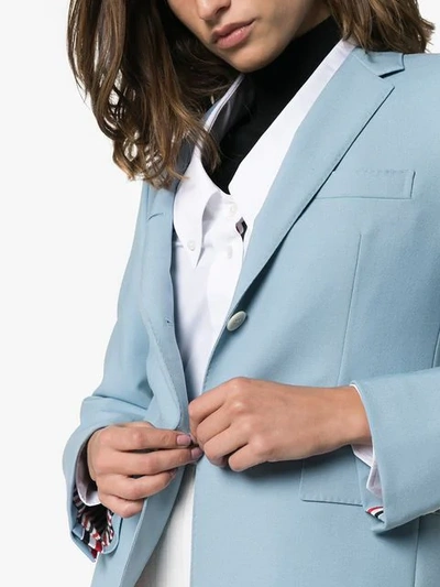 Shop Thom Browne Dyed Sport Coat In Blue