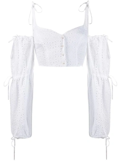 DAIZY SHELY BRODERIE ANGLAISE BLOUSE - 白色