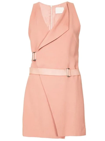 Shop Dion Lee Holster Mini Wrap Dress In Pink