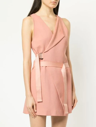 Shop Dion Lee Holster Mini Wrap Dress In Pink