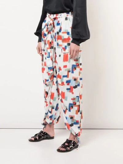 Shop Rosetta Getty Geometric Print Harem Pants In Multicolour