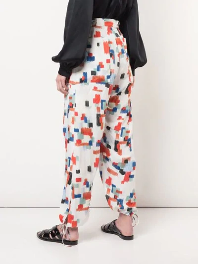 Shop Rosetta Getty Geometric Print Harem Pants In Multicolour