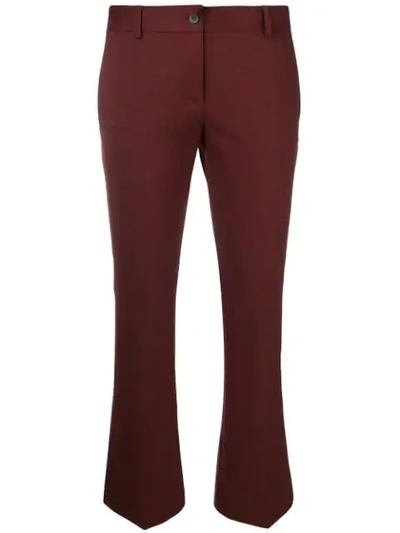 Shop Alberto Biani Cropped Bootcut Trousers In Red