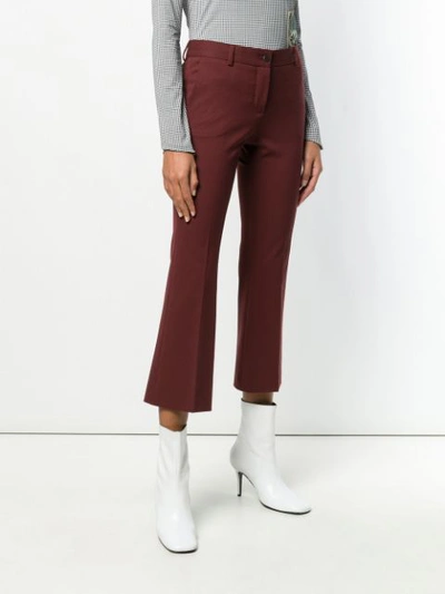 Shop Alberto Biani Cropped Bootcut Trousers In Red