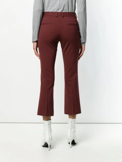 Shop Alberto Biani Cropped Bootcut Trousers In Red