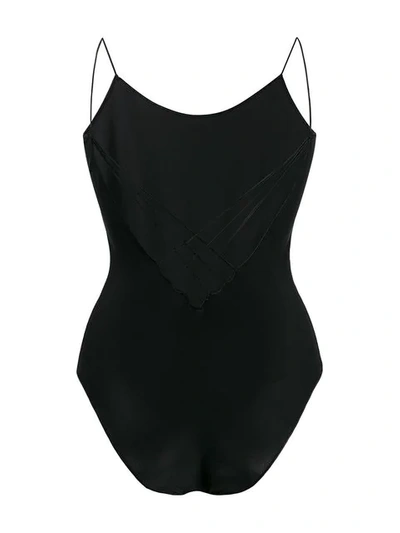 Shop Oseree Back Crisscross Swimsuit - Black