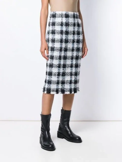 Shop Alexander Mcqueen Plaid Tweed Skirt In Black