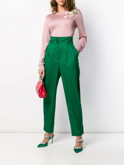 Shop Dolce & Gabbana High-rise Trousers In Green