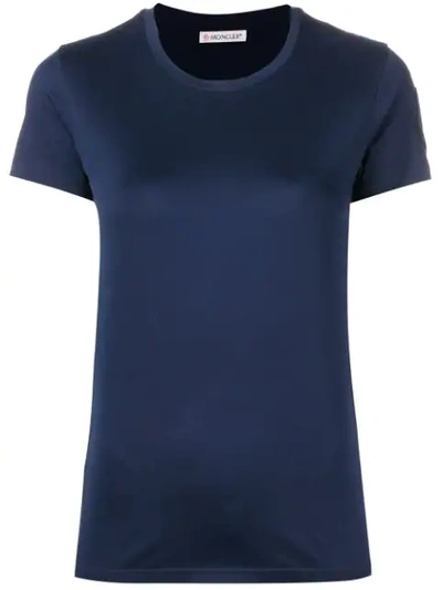 Shop Moncler Crew Neck T-shirt In Blue