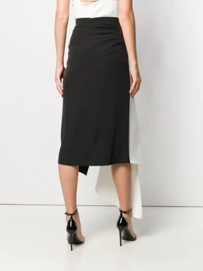 Shop Avaro Figlio Colour Block Asymmetric Skirt In White Black