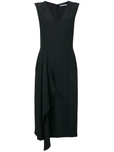 Shop Alexander Mcqueen Flared Asymmetric Dress In Black