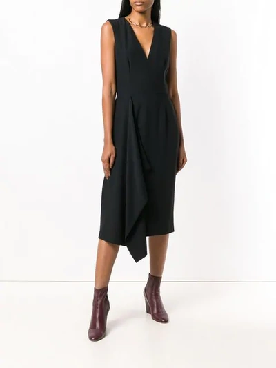 Shop Alexander Mcqueen Flared Asymmetric Dress In Black