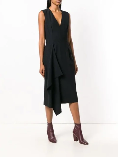 Shop Alexander Mcqueen Flared Asymmetric Dress In Black