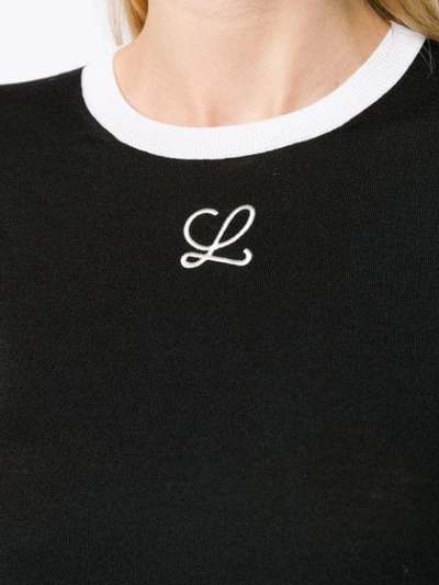 Shop Loewe Branded Knit Jumper In Black
