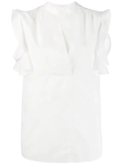 Shop See By Chloé Ruffled Sleeve Blouse In White