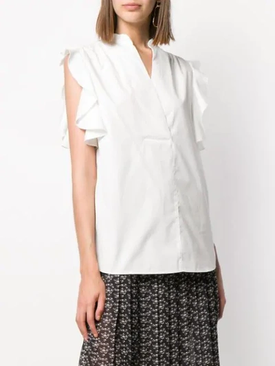Shop See By Chloé Ruffled Sleeve Blouse In White