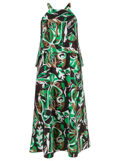 Shop Andrea Marques Printed Midi Dress - Green