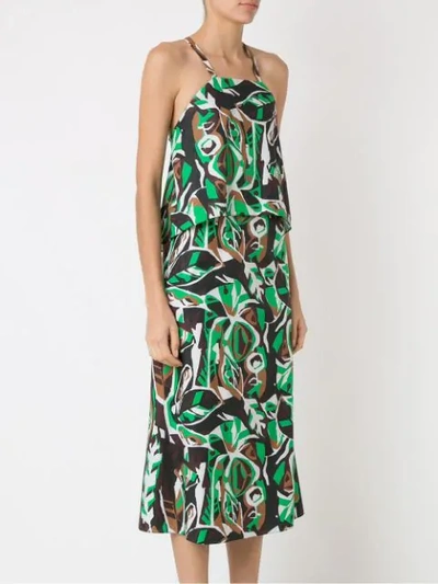 Shop Andrea Marques Printed Midi Dress - Green