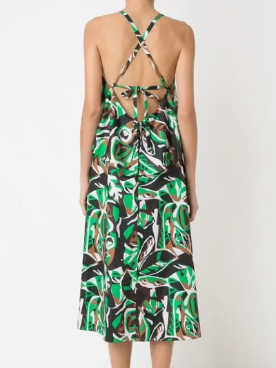 Shop Andrea Marques Printed Midi Dress - Green