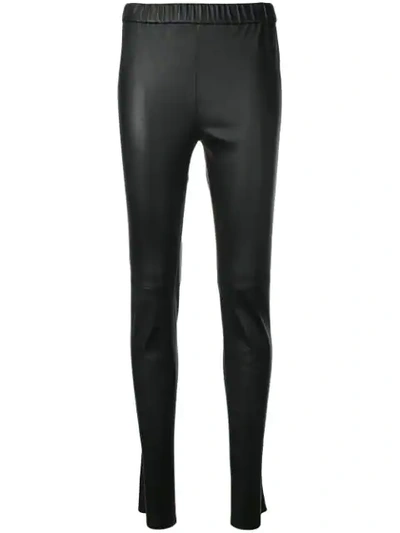 Shop Sonia Rykiel Leather Leggings In Black