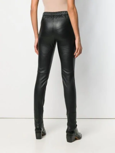 Shop Sonia Rykiel Leather Leggings In Black