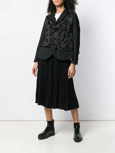 Shop Comme Des Garçons Noir Kei Ninomiya Embellished Blazer - Black