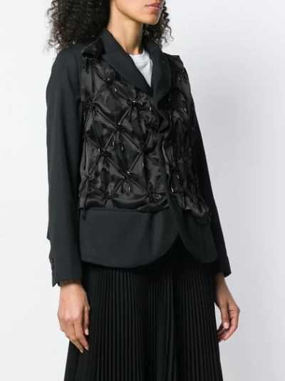 Shop Comme Des Garçons Noir Kei Ninomiya Embellished Blazer - Black