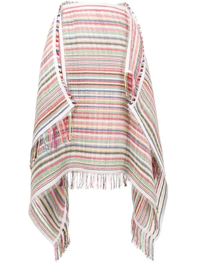 Shop Jw Anderson Striped Scarf Skirt In White