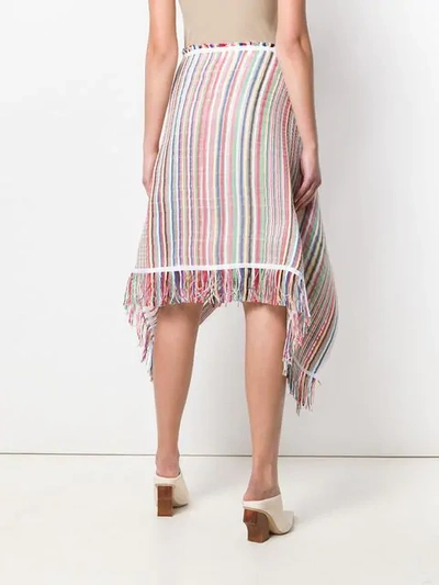 Shop Jw Anderson Striped Scarf Skirt In White