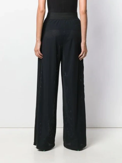 AMEN HIGH RISE MESH PALAZZO PANTS - 黑色