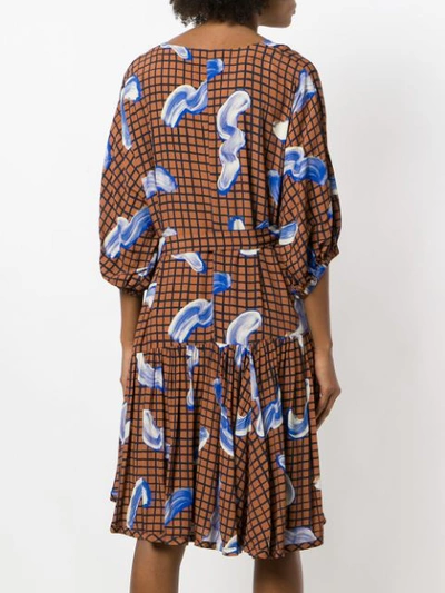 Shop Henrik Vibskov Grace Print Asymmetric Dress - Brown