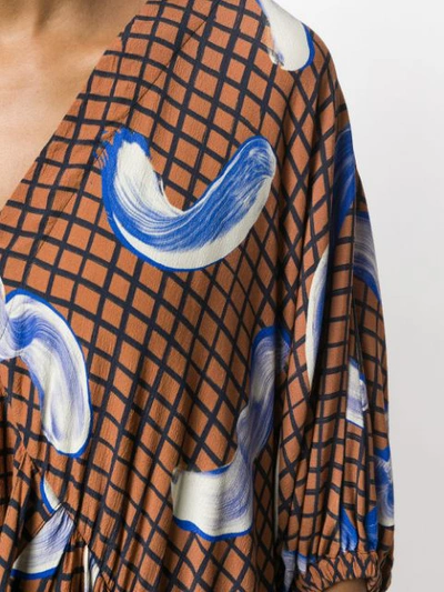 Shop Henrik Vibskov Grace Print Asymmetric Dress - Brown