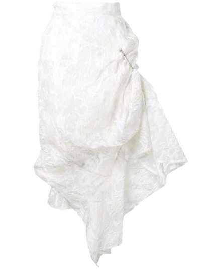 Shop Act N°1 Ruched Safety Pin Skirt In White