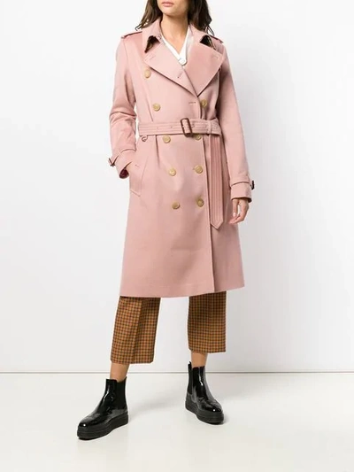 Shop Burberry Trenchcoat Aus Kaschmir In Pink