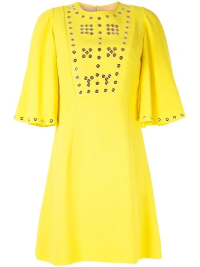 Shop Andrew Gn Minikleid Mit Ösen - Gelb In Yellow