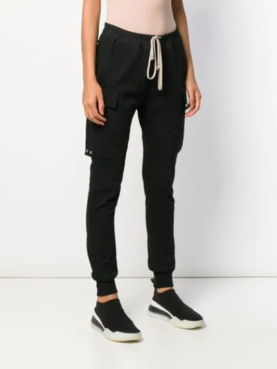 RICK OWENS DRAWSTRING TRACK PANTS - 黑色