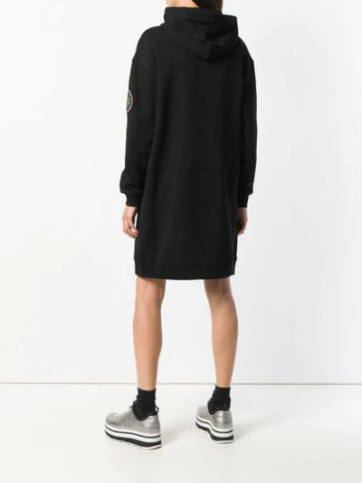 Shop Mcq By Alexander Mcqueen Mcq Alexander Mcqueen Appliqué Hoodie Dress - Black