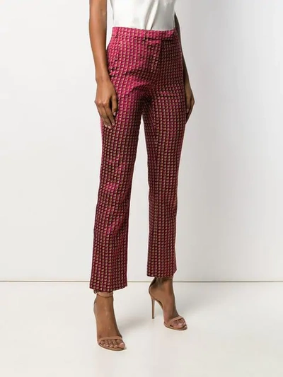 Shop Etro Printed Slim-fit Trousers In Pink