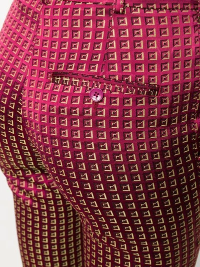 ETRO PRINTED SLIM-FIT TROUSERS - 粉色