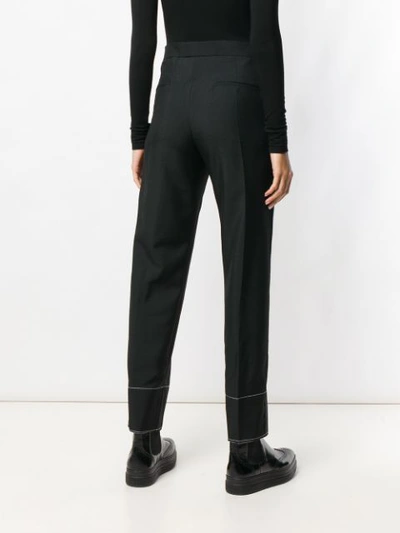 Shop Y's High Waisted Logo Stripe Trousers In Black