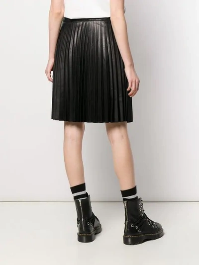 Shop Ben Taverniti Unravel Project Pleated Denim Skirt In Black